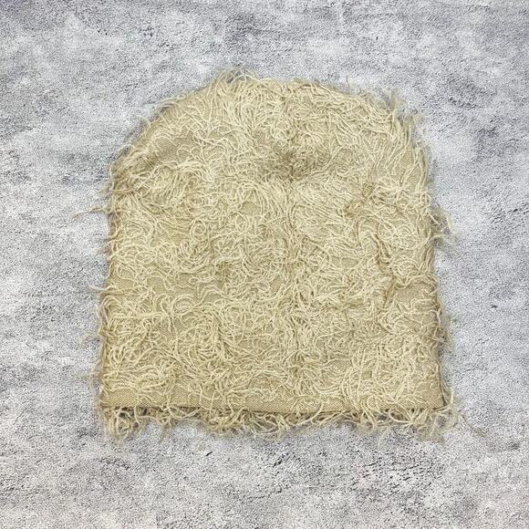 grunge cross gothic punk furry tan beanie - Picture 8 of 8